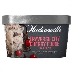 Hudsonville Traverse City Cherry Fudge Ice Cream, Amaretto Ice Cream with Chocolate and Cherries, 48 fl oz