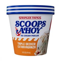 Scoops Ahoy Triple Decker Extravaganza Ice Cream, Stranger Things Netflix, 14 fl oz (Frozen)