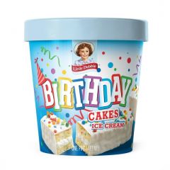 Little Debbie Birthday Cake Ice Cream, Cake Batter Ice Cream with Cake Bits Pint, 16 oz