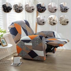 4pcs/set Recliner Slipcovers With Side Pocket Stretch Reclining Couch Covers Printed Furniture Protector For Recliner Chair Office Living Room Home Decor