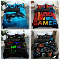 3pcs Duvet Cover Set, Video Games Pattern Bedding Set Duvet Cover, For Bedroom, Guest Room (1*Duvet Cover + 2*Pillowcases, Without Core)