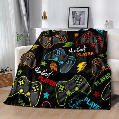 1pc Flannel Blanket, Gamepad Pattern Blanket, Cozy Warm Soft Blanket For Sofa Office Bed And Travelling