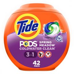 Tide Pods Laundry Detergent Soap Packs, Spring Meadow, 42 Ct