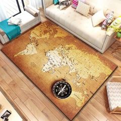 Retro navigation Map Pattern Decorative Square Rug Modern House Living Room Floor Matte Bedroom Carpet Art Poster Mat Fans Gift