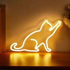 1pc LED Neon Sign Cat-shaped Night Lights, 5V USB Power Supply Neon Lamp With 2 Hooks For Home Bedroom Dorm Party