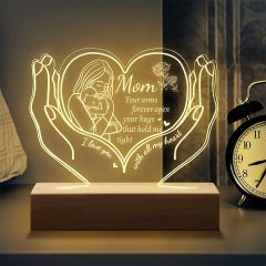 1pc Personalized Acrylic Night Lights for Mom from Daughter, Son, and Wife - USB Low Power Night Lamps for Christmas, Birthday, Wedding, and Anniversary Gifts