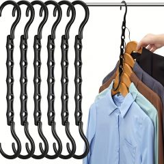 6 Pack Magic Hangers Space Saving Hangers Closet Space Saver Hanger Organizer Multi Hangers Sturdy Plastic For Heavy Clothes Storage