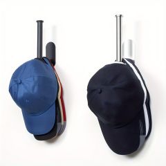 1pc Stainless Steel Baseball Cap Hanger - Wall Mounted Hat Organizer With Punch-Free Design