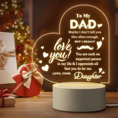 1pc Dad Gifts From Daughter, Dad Birthday Gifts, To My Dad Gifts Night Light, Best Gifts For Dad Birthday Retirement Valentines Christmas Fathers Day Present For Dad From Daughter