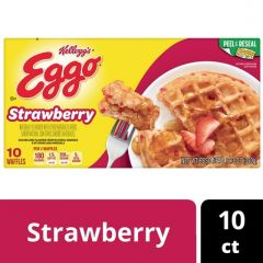 Eggo Strawberry Waffles, Frozen Breakfast, 10 Count, Regular