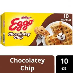 Eggo Chocolatey Chip Waffles, Frozen Breakfast, 10 Count, Regular