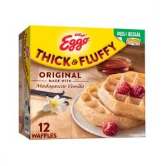 Eggo Thick and Fluffy Original Waffles, Frozen Breakfast, 12 Count