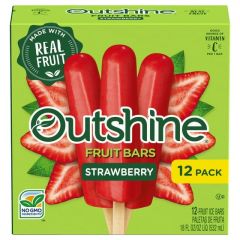 Outshine Strawberry Frozen Fruit Bars Bullet Pack, 12 Count, 1 Pack, 18.0 oz