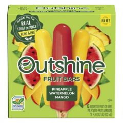 Outshine Pineapple, Watermelon, Mango Frozen Fruit Pops, Variety Pack, 12 Count