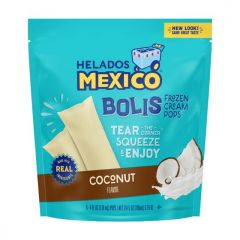 Helados Mexico Coconut Bolis Frozen Cream Pops In A Tube, Gluten-Free, 24 oz, 6 Count