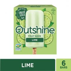 Outshine Lime Frozen Fruit Ice Pop Bars, 6 Count, 1 Pack, 14.7 oz