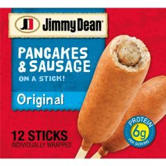 Jimmy Dean Original Pancakes & Sausage on a Stick, 30 oz, 12 Count (Frozen)