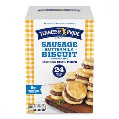 Odom's Tennessee Pride Snack Size Sausage & Buttermilk Biscuits, 34.8 oz, 24 Count (Frozen)