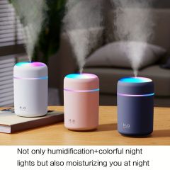 1pc Colorful 220ml Cool Mist Humidifier - Essential Oil Diffuser For Room, Office, Desktop, Home, Car - Air Fresheners And Back To School Supplies