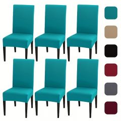 4pcs Set/6pcs Set Milk Silk Elastic Home Kitchen Dining Chair Slipcover, Chair Cover, Furniture Protector For Wedding Office Living Room Hotel Home Decor