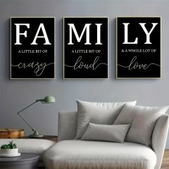 3pcs/set Frameless Home Decoration Luxury Living Room Pictures Decorative Paintings Minimalist Poster Canvas Wall Art Family Writing No Frame