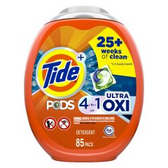 Tide Pods Laundry Detergent Soap Packs with Ultra Oxi, 85 Ct