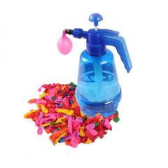 Portable Air Water Bomb Balloon Pump With Balloons For Kids Party Outdoor Toy Balloons (Pump and Balloons Random Color)