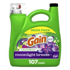 Gain + Aroma Boost Liquid Laundry Detergent, Moonlight Breeze Scent, 107 Loads, 154 fl oz, HE Compatible