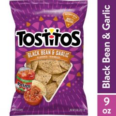 Tostitos Rounds Tortilla Chips Black Bean & Garlic, 9 oz