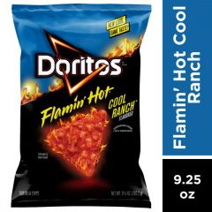 Doritos Tortilla Chips, Flamin' Hot Cool Ranch Flavored, 9.25 oz Bag, Snack Chips (Packaging May Vary)