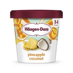 Haagen Dazs Pineapple Coconut Ice Cream, Gluten Free,  1 Package, 14oz