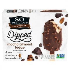 So Delicious Dairy Free Dipped Mocha Almond Fudge Almond Milk Frozen Dessert Bar, 4 Count