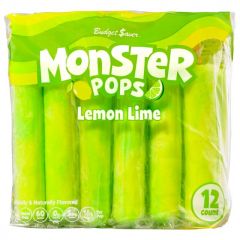 Budget Saver Slushed Lemon-Lime Monster Pops, 12 Ct