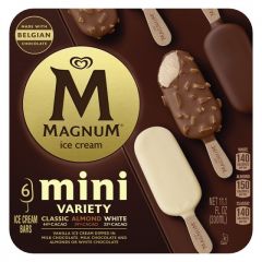 Magnum Mini Creamy Ice Cream Bars Classic Almond White Kosher Milk, 6 Count