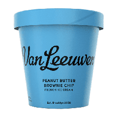Van Leeuwen Peanut Butter Brownie Chip Ice Cream, Shellfish-Free,14 oz 1 Count