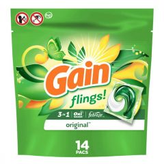 Gain Flings Laundry Detergent Soap Pods, Original Scent, 14 Ct
