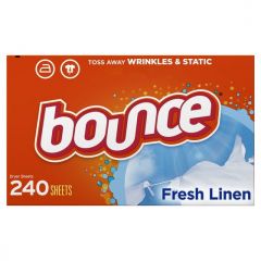 SAME DAY DELIVERY - Bounce Fresh Fabric Softener Dryer Sheets, Linen Scented, 240 Ct