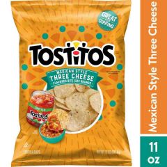 Tostitos Mexican Style Three Cheese Tortilla Round Chips, 11 oz