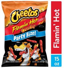 Cheetos Crunchy Flamin' Hot Cheese Puff Chips, 15oz Bag (Packaging may vary)