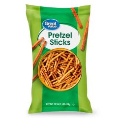 Great Value Fat Free Pretzel Sticks, 16 oz Bag, Does Not Contain Peanuts