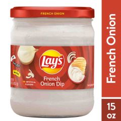 Lay's French Onion Dairy Dip, 15 Oz, Glass Jar Container