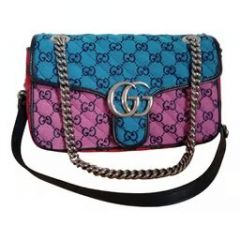 Gucci  GG Marmont Chain Flap linen handbag