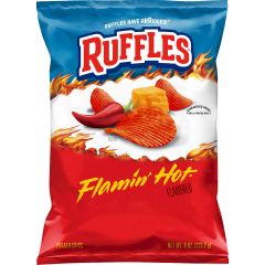 Ruffles, Potato Chips, Flamin' Hot, 8 oz Bag (Packaging may vary)