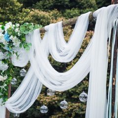 5/10m Wedding Decoration Tulle Roll Crystal Organza Sheer Fabric For Birthday Party Backdrop Wedding Chair Sashes Decor Yarn