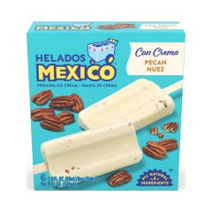 Helados Mexico Pecan and Cream Real Fruit and Ice Cream Bars, Gluten-Free, 16.5 oz, 6 Count