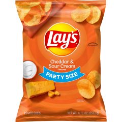 Lay's Cheddar & Sour Cream Flavored Potato Chips, Party Size, 12.5 oz Bag