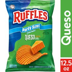 Ruffles Potato Chips, Queso, 12.5 oz Bag