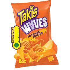Takis Intense Nacho Waves 8 oz Sharing Size Bag, Cheese Wavy Potato Chips