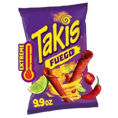 Takis Fuego 9.9 oz Sharing Size Bag, Hot Chili Pepper & Lime Rolled Tortilla Chips