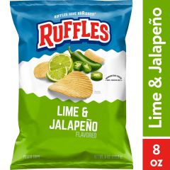 Ruffles Potato Chips Lime & Jalapeno Flavored 8 oz Bag